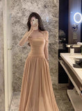 Ndyad style pleated waist dress with suspenders HZ1024