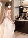 Ndyad fluffy mesh white suspender dress HZ1024