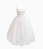 Ndyad A-Line Spaghetti Strap Tulle Prom Dress Birthday Dress HZ1024
