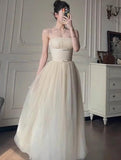 Ndyad A-Line Spaghetti Strap Tulle Prom Dress Birthday Dress HZ1024