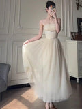 Ndyad A-Line Spaghetti Strap Tulle Prom Dress Birthday Dress HZ1024