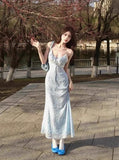 Ndyad Break French V-neck Floral Sling Dress HZ1024