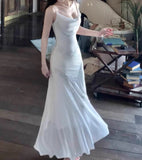 Ndyad White Bodycon Dress Spaghetti Straps Prom Dress Graduation Prom Adult Ceremony Dress HZ1024