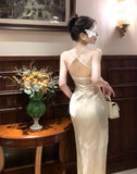 Ndyad Green Mermaid Spaghetti Straps Prom Dress Backless Birthday Graduation Prom Dress HZ1024