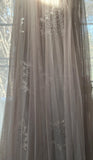 Ndyad Purple A-Line V Neck Tulle Lace Long Prom Dress Gorgeous Evening Dress HZ1024