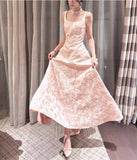 Ndyad A-Line Vintage Butterfly Embroidered Satin Prom Dress Birthday HZ1024