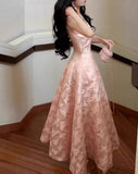 Ndyad A-Line Vintage Butterfly Embroidered Satin Prom Dress Birthday HZ1024