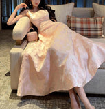 Ndyad A-Line Vintage Butterfly Embroidered Satin Prom Dress Birthday HZ1024