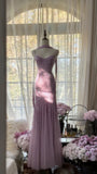 Ndyad Spaghetti StrapsPurple Mermaid Wedding Guest Dresses Beaded Tulle Chiffon Long Prom Dresses HZ1024