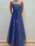 Ndyad Spaghetti Strap Blue Tulle Beaded Prom Dress HZ1024