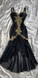 Ndyad Elegant Sweetheart Neck Lace Chiffon Spaghetti Strap Sequin Prom Dress HZ1024