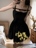 Ndyad high-end sling sweet bow dress HZ1024