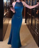 Ndyad satin halter neck dress birthday engagement dress HZ1024