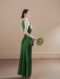 Ndyad satin halter neck dress birthday engagement dress HZ1024