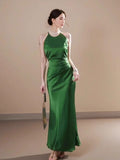 Ndyad satin halter neck dress birthday engagement dress HZ1024