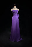Ndyad Spaghetti Strap Satin Prom Dress Backless Evening Gown HZ1024