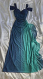 Ndyad Blue Sweetheart Neck Bodycon Dress Ruffled Party Dress Spaghetti Strap Evening Dress HZ1024