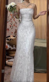 Ndyad Elegant Spaghetti Strap Mermaid Long Prom Dress Simple Wedding Party Dress HZ1024