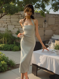 Ndyad style backless halter neck dress HZ1024