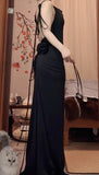 Ndyad Sexy Chiffon Sheath Backless Long Prom Dress Spaghetti Strap Party Dress HZ1024