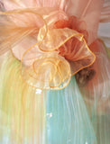 Ndyad Multicolor Strapless A-Line Tulle Long Prom Dress Wedding Dress Birthday Dress HZ1024