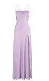 Ndyad Lilac Dresses Gowns Evening Dresses Spaghetti Straps Long Prom Dress Satin Formal Party Dress HZ1024