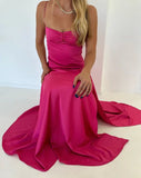 Ndyad Lilac Dresses Gowns Evening Dresses Spaghetti Straps Long Prom Dress Satin Formal Party Dress HZ1024