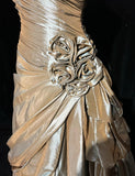 Ndyad A-Line V-neck Satin Backless Long Prom Dress Formal Evening Dress Graduation Prom Dress HZ1024