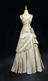 Ndyad A-Line V-neck Satin Backless Long Prom Dress Formal Evening Dress Graduation Prom Dress HZ1024