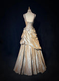 Ndyad A-Line V-neck Satin Backless Long Prom Dress Formal Evening Dress Graduation Prom Dress HZ1024