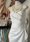 Ndyad Elegant Sheath Strapless Chiffon Prom Dress Birthday Dress HZ1024