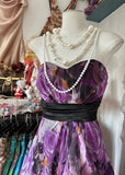 Ndyad Printed A-Line Temperament Sweetheart Neck Backless Party Dress Strapless Birthday HZ1024