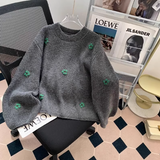 Ndyad embroidered flower long sleeve sweater HZ1024