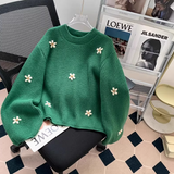 Ndyad embroidered flower long sleeve sweater HZ1024