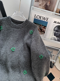 Ndyad embroidered flower long sleeve sweater HZ1024