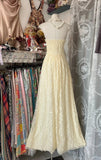 Evafashion A-Line Light Yellow Lace Strapless Prom Dress Cute Birthday Party Dress HZ1024