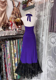 Ndyad Purple V-neck Lace Mermaid Long Prom Dress Backless Birthday Party Dress HZ1024
