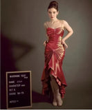 Ndyad Spaghetti Strap Mermaid Satin Dark Green Long Prom Dress Gorgeous Evening Dress HZ1024