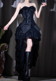 Ndyad Personality Lace A-Line Strapless Prom Dress Birthday HZ1024