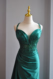 Ndyad Green Sweetheart Neck Mermaid Long Prom Dress Gorgeous Formal Evening Dress HZ1024