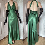 Ndyad Forest Green Backless Ball Gown - Glam Sparkling Beads & Satin for Prom,?? Galas& Parties** HZ1024
