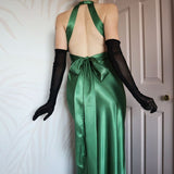 Ndyad Forest Green Backless Ball Gown - Glam Sparkling Beads & Satin for Prom,?? Galas& Parties** HZ1024