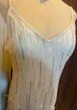 Ndyad Retro Glam Mermaid Gown ¨C Sparkling ??Beaded,Sequins White Chiffon Prom Dress for Formal Events & HZ1024