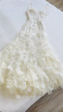 Ndyad Retro Glam Mermaid Gown ¨C Sparkling ??Beaded,Sequins White Chiffon Prom Dress for Formal Events & HZ1024