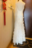 Ndyad Retro Glam Mermaid Gown ¨C Sparkling ??Beaded,Sequins White Chiffon Prom Dress for Formal Events & HZ1024