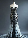 Ndyad Sweetheart Mermaid Tulle Prom Dress Stylish Evening Dress HZ1024