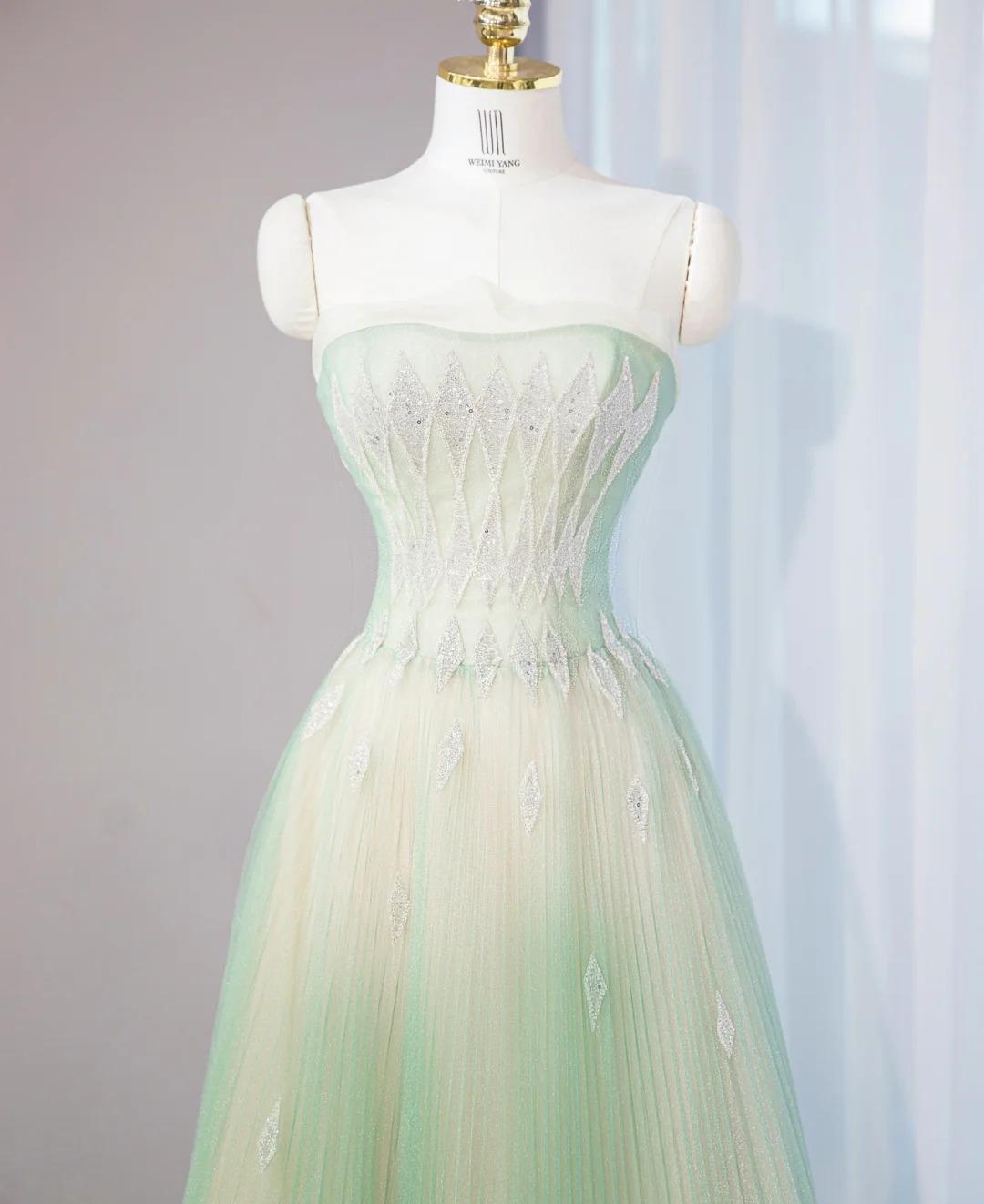 Ndyad Fairy Style Ball Gown for Birthday&Quinceanera-Sparkling Diamond A-line Tulle Evening Dress HZ1024