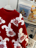 Ndyad bunny jacquard new style sweater HZ1024