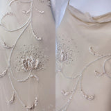 Ndyad Fairytale White Chiffon Short Prom Dress Vintage Applique Beading Party Dresses HZ1024