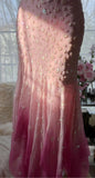 Ndyad Cinderella Pink A-Line Evening Gown - Iridescent Beaded Tulle with Soft Chiffon Layers for Sweet 16 HZ1024
